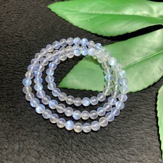 Vòng đá mặt trăng moonstone quấn 3 vòng cao cấp 8a 6mm