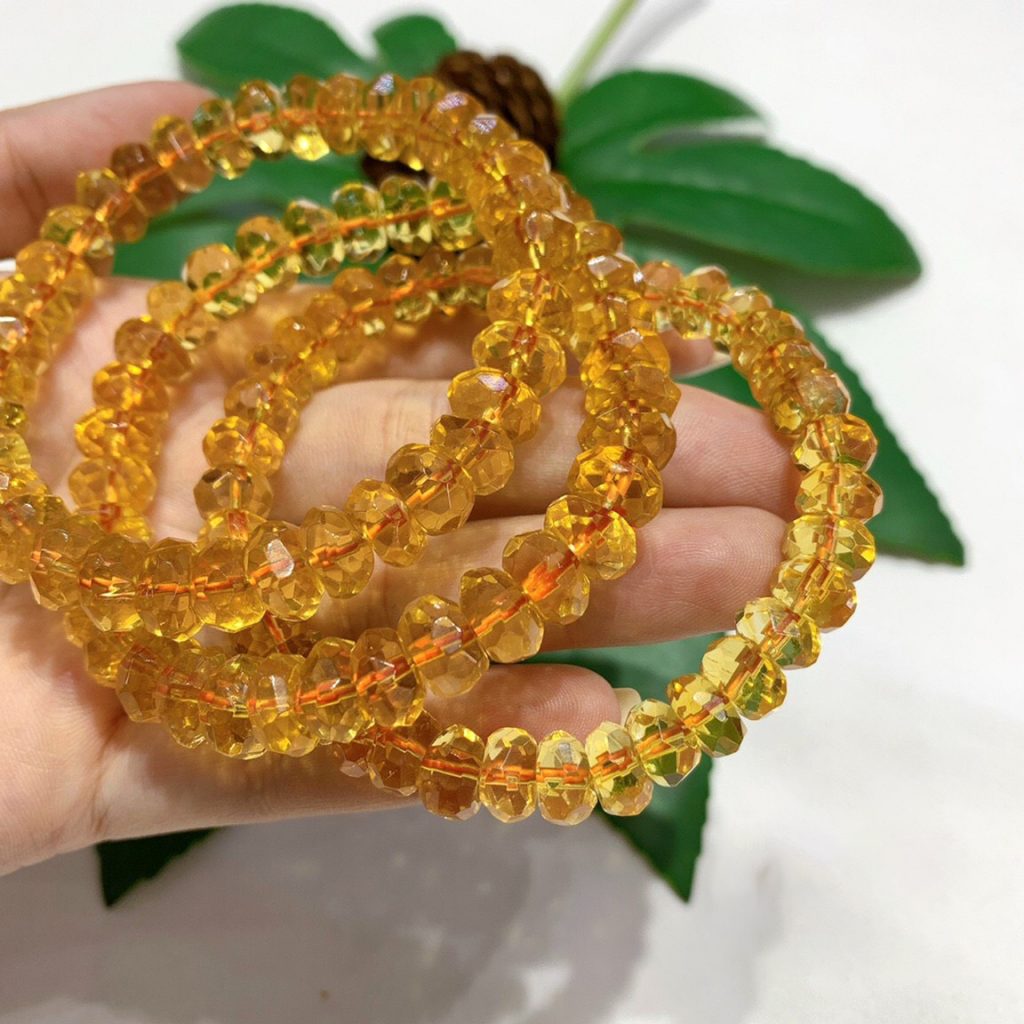 Vòng thạch anh vàng citrine cao cấp 7x10mm