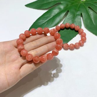 Vòng tay đá đào hoa cao cấp 5a 10mm