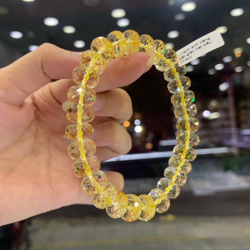 Vòng thạch anh vàng citrine cao cấp 4A 11mm