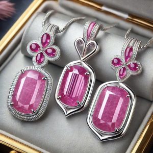 Mặt dây chuyền ruby khuôn bạc 950 cao cấp